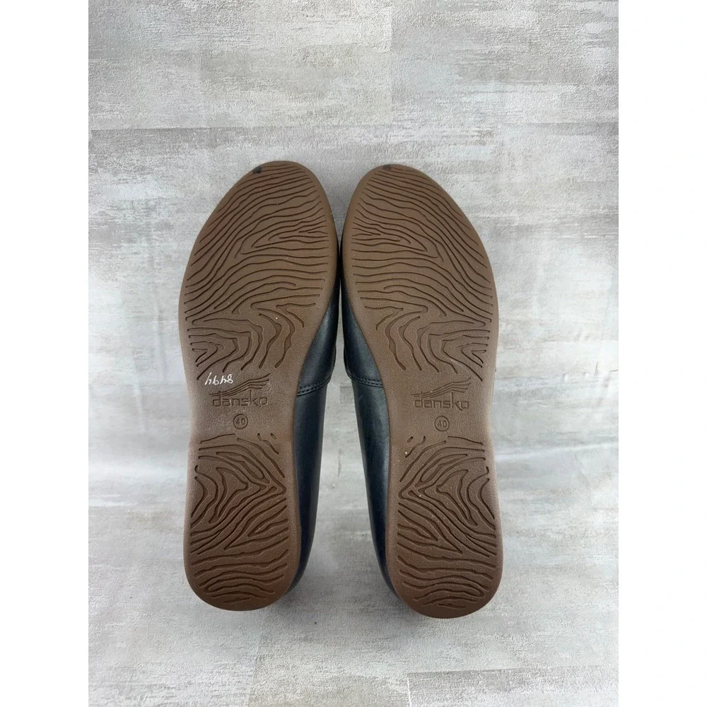 Dansko Women Navy Blue Leather Slip On Loafers Flats 2036750600 Size EU 40
